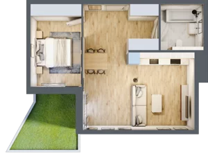 2 pokoje, mieszkanie 50,22 m², parter, oferta nr BII.0.M44, Przewóz 42 ATAL II, Kraków, Podgórze, Płaszów, ul. Przewóz 42