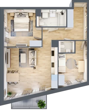 3 pokoje, mieszkanie 64,53 m², piętro 1, oferta nr BI.1.M10, Przewóz 42 ATAL II, Kraków, Podgórze, Płaszów, ul. Przewóz 42