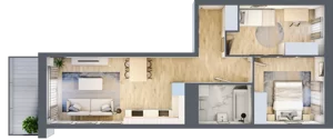 3 pokoje, mieszkanie 53,71 m², piętro 1, oferta nr B10-K1-1-3, Żerniki Na Novo III, Wrocław, Żerniki, ul. Maxa Berga