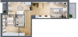 3 pokoje, mieszkanie 62,22 m², piętro 1, oferta nr B10-K3-1-1, Żerniki Na Novo III, Wrocław, Żerniki, ul. Maxa Berga