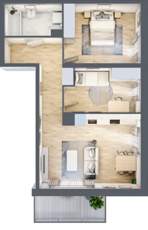3 pokoje, mieszkanie 57,34 m², piętro 1, oferta nr B10-K3-1-4, Żerniki Na Novo III, Wrocław, Żerniki, ul. Maxa Berga