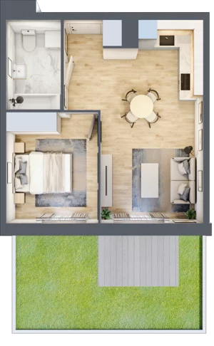 2 pokoje, mieszkanie 36,75 m², piętro 1, oferta nr B11-K1-1-7, Żerniki Na Novo III, Wrocław, Żerniki, ul. Maxa Berga