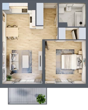 2 pokoje, mieszkanie 48,12 m², piętro 4, oferta nr B10-K1-4-2, Żerniki Na Novo III, Wrocław, Żerniki, ul. Maxa Berga