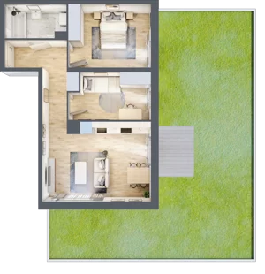 3 pokoje, mieszkanie 57,34 m², piętro 1, oferta nr B10-K3-1-4, Żerniki Na Novo III, Wrocław, Żerniki, ul. Maxa Berga