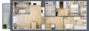 3 pokoje, mieszkanie 62,58 m², piętro 2, oferta nr B10-K2-2-1, Żerniki Na Novo III, Wrocław, Żerniki, ul. Maxa Berga