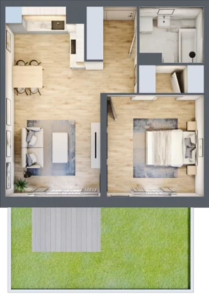 2 pokoje, mieszkanie 47,67 m², parter, oferta nr B10-K1-0-2, Żerniki Na Novo III, Wrocław, Żerniki, ul. Maxa Berga