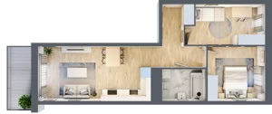 3 pokoje, mieszkanie 53,71 m², piętro 2, oferta nr B10-K1-2-3, Żerniki Na Novo III, Wrocław, Żerniki, ul. Maxa Berga