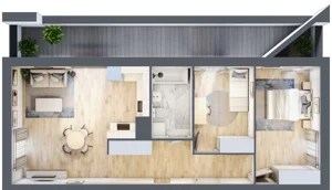 3 pokoje, mieszkanie 63,73 m², piętro 1, oferta nr B10-K1-1-1, Żerniki Na Novo III, Wrocław, Żerniki, ul. Maxa Berga
