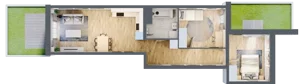3 pokoje, mieszkanie 57,04 m², piętro 1, oferta nr B12-K1-1-1, Żerniki Na Novo III, Wrocław, Żerniki, ul. Maxa Berga