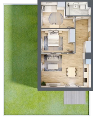 3 pokoje, mieszkanie 56,50 m², piętro 1, oferta nr B12-K3-1-2, Żerniki Na Novo III, Wrocław, Żerniki, ul. Maxa Berga