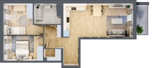 3 pokoje, mieszkanie 61,80 m², piętro 3, oferta nr B11-K2-3-3, Żerniki Na Novo III, Wrocław, Żerniki, ul. Maxa Berga