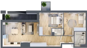 3 pokoje, mieszkanie 68,42 m², piętro 3, oferta nr B11-K2-3-2, Żerniki Na Novo III, Wrocław, Żerniki, ul. Maxa Berga