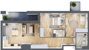 3 pokoje, mieszkanie 68,41 m², piętro 4, oferta nr B11-K2-4-2, Żerniki Na Novo III, Wrocław, Żerniki, ul. Maxa Berga