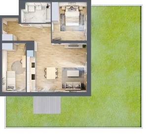 3 pokoje, mieszkanie 61,79 m², parter, oferta nr B11-K1-0-3, Żerniki Na Novo III, Wrocław, Żerniki, ul. Maxa Berga