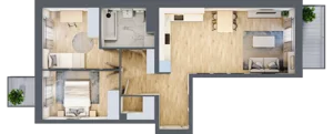 3 pokoje, mieszkanie 60,51 m², piętro 2, oferta nr B11-K2-2-3, Żerniki Na Novo III, Wrocław, Żerniki, ul. Maxa Berga