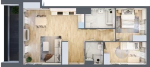 3 pokoje, mieszkanie 68,34 m², piętro 4, oferta nr B11-K1-4-1, Żerniki Na Novo III, Wrocław, Żerniki, ul. Maxa Berga