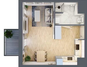 1 pokój, mieszkanie 33,70 m², piętro 1, oferta nr B11-K2-1-1, Żerniki Na Novo III, Wrocław, Żerniki, ul. Maxa Berga