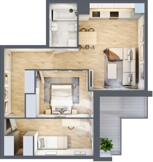 3 pokoje, mieszkanie 57,48 m², piętro 1, oferta nr B11-K2-1-4, Żerniki Na Novo III, Wrocław, Żerniki, ul. Maxa Berga