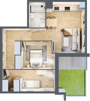 3 pokoje, mieszkanie 57,50 m², parter, oferta nr B11-K2-0-3, Żerniki Na Novo III, Wrocław, Żerniki, ul. Maxa Berga