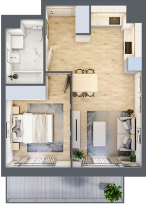 2 pokoje, mieszkanie 39,42 m², piętro 1, oferta nr B12-K1-1-2, Żerniki Na Novo III, Wrocław, Żerniki, ul. Maxa Berga