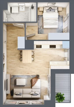 2 pokoje, mieszkanie 42,19 m², piętro 1, oferta nr B12-K2-1-3, Żerniki Na Novo III, Wrocław, Żerniki, ul. Maxa Berga