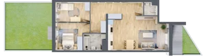 3 pokoje, mieszkanie 66,61 m², piętro 2, oferta nr B12-K2-2-1, Żerniki Na Novo III, Wrocław, Żerniki, ul. Maxa Berga