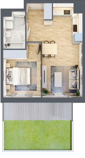 2 pokoje, mieszkanie 39,42 m², piętro 1, oferta nr B12-K1-1-2, Żerniki Na Novo III, Wrocław, Żerniki, ul. Maxa Berga