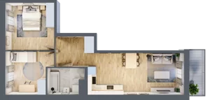 3 pokoje, mieszkanie 55,37 m², piętro 2, oferta nr B12-K1-2-4, Żerniki Na Novo III, Wrocław, Żerniki, ul. Maxa Berga