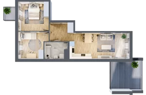 3 pokoje, mieszkanie 55,80 m², piętro 3, oferta nr B12-K1-3-4, Żerniki Na Novo III, Wrocław, Żerniki, ul. Maxa Berga