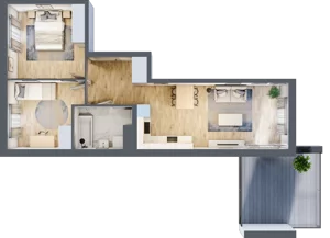 3 pokoje, mieszkanie 56,66 m², piętro 4, oferta nr B12-K1-4-4, Żerniki Na Novo III, Wrocław, Żerniki, ul. Maxa Berga