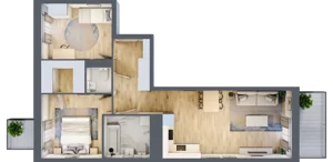 3 pokoje, mieszkanie 65,54 m², piętro 1, oferta nr B9-K4-1-1, Żerniki Na Novo III, Wrocław, Żerniki, ul. Maxa Berga
