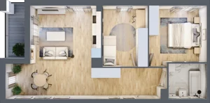3 pokoje, mieszkanie 63,18 m², piętro 3, oferta nr B9-K2-3-1, Żerniki Na Novo III, Wrocław, Żerniki, ul. Maxa Berga