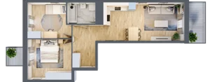 3 pokoje, mieszkanie 56,58 m², piętro 2, oferta nr B9-K4-2-4, Żerniki Na Novo III, Wrocław, Żerniki, ul. Maxa Berga