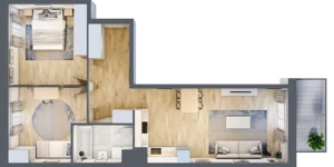 3 pokoje, mieszkanie 64,40 m², piętro 1, oferta nr B9-K3-1-1, Żerniki Na Novo III, Wrocław, Żerniki, ul. Maxa Berga