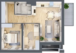 3 pokoje, mieszkanie 57,87 m², piętro 1, oferta nr B9-K5-1-3, Żerniki Na Novo III, Wrocław, Żerniki, ul. Maxa Berga