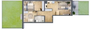 3 pokoje, mieszkanie 63,33 m², parter, oferta nr B9-K2-0-2, Żerniki Na Novo III, Wrocław, Żerniki, ul. Maxa Berga