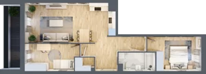 3 pokoje, mieszkanie 62,59 m², piętro 1, oferta nr B9-K1-1-10, Żerniki Na Novo III, Wrocław, Żerniki, ul. Maxa Berga