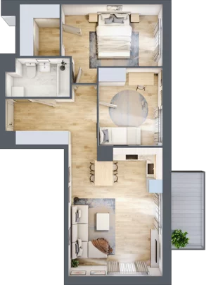 3 pokoje, mieszkanie 63,48 m², piętro 1, oferta nr B9-K1-1-2, Żerniki Na Novo III, Wrocław, Żerniki, ul. Maxa Berga
