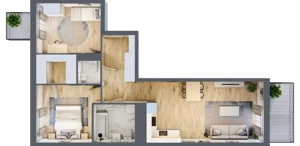 3 pokoje, mieszkanie 66,23 m², piętro 3, oferta nr B9-K4-3-1, Żerniki Na Novo III, Wrocław, Żerniki, ul. Maxa Berga