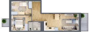 3 pokoje, mieszkanie 54,89 m², piętro 1, oferta nr B9-K5-1-1, Żerniki Na Novo III, Wrocław, Żerniki, ul. Maxa Berga