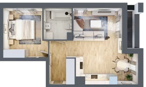 2 pokoje, mieszkanie 44,39 m², piętro 1, oferta nr B9-K5-1-4, Żerniki Na Novo III, Wrocław, Żerniki, ul. Maxa Berga