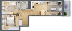 3 pokoje, mieszkanie 57,16 m², piętro 3, oferta nr B9-K4-3-4, Żerniki Na Novo III, Wrocław, Żerniki, ul. Maxa Berga