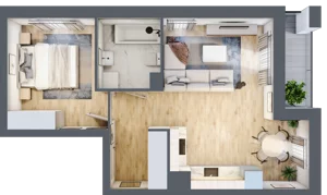2 pokoje, mieszkanie 44,39 m², piętro 2, oferta nr B9-K5-2-4, Żerniki Na Novo III, Wrocław, Żerniki, ul. Maxa Berga