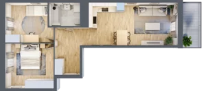 3 pokoje, mieszkanie 56,58 m², piętro 1, oferta nr B9-K4-1-4, Żerniki Na Novo III, Wrocław, Żerniki, ul. Maxa Berga