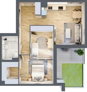 3 pokoje, mieszkanie 64,91 m², parter, oferta nr B9-K2-0-1, Żerniki Na Novo III, Wrocław, Żerniki, ul. Maxa Berga