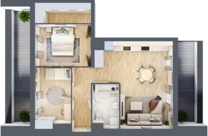 3 pokoje, mieszkanie 61,13 m², piętro 4, oferta nr B9-K3-4-3, Żerniki Na Novo III, Wrocław, Żerniki, ul. Maxa Berga