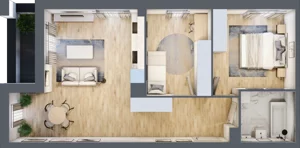 3 pokoje, mieszkanie 62,13 m², piętro 1, oferta nr B9-K2-1-1, Żerniki Na Novo III, Wrocław, Żerniki, ul. Maxa Berga