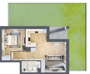 2 pokoje, mieszkanie 48,67 m², parter, oferta nr 2A.0.01, Nowa Francuska IIA, Katowice, Osiedle Paderewskiego-Muchowiec, Muchowiec, ul. Szybowcowa