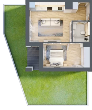 2 pokoje, mieszkanie 41,36 m², piętro 1, oferta nr 2B.1.32, Nowa Francuska IIA, Katowice, Osiedle Paderewskiego-Muchowiec, Muchowiec, ul. Szybowcowa