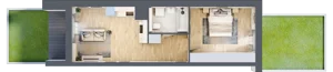 2 pokoje, mieszkanie 42,52 m², parter, oferta nr 2B.0.30, Nowa Francuska IIA, Katowice, Osiedle Paderewskiego-Muchowiec, Muchowiec, ul. Szybowcowa